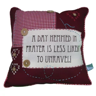 Handmade 'A Day Hemmed In Prayer' Pillow Cover (India)