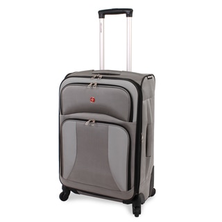 SwissGear 7211 24-inch Grey Medium Expandable Spinner Upright Suitcase