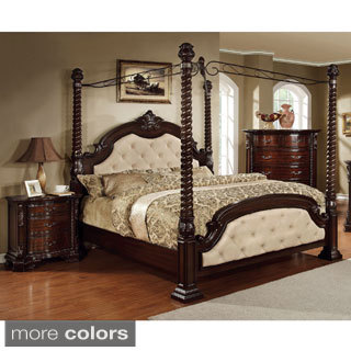 Furniture of America Kassania Luxury 3-piece Poster Canopy Bed Set