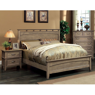 Furniture of America Seashore 3-Piece Weathered Oak Bed Set