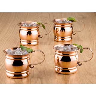 Old Dutch Solid Copper16 oz. Unlined Pub Style Moscow Mule Mugs (Set of 4)