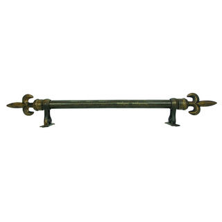 Small Fleur De Lis Finial Adjustable Antique Bronze Rod Set
