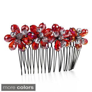 Handmade Exquisite Floral Bouquet Sparkling Crystals Hair Comb (Thailand)