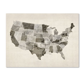 Michael Tompsett 'United States Watercolor Map' Canvas Art