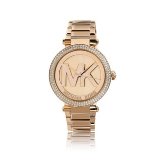 Michael Kors Women's MK5865 'Parker' Logo Dial Rosetone Watch
