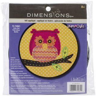Learn-A-Craft Little Owl Felt Applique Kit-6in Round