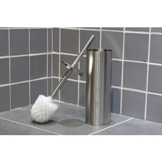 Etched Stainless Steel Toilet Brush Holder with Brush