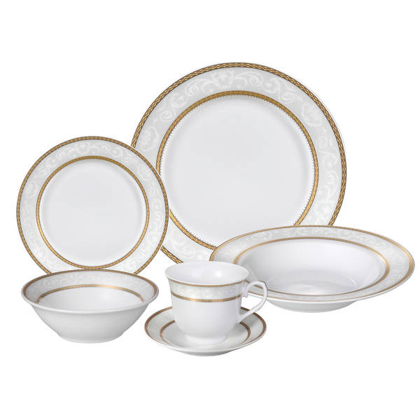 Lorren Home Trends Amelia Porcelain Dinnerware Set (Service for 4)