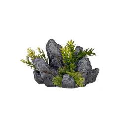 Rock Out Cropping With Gree Plants 8 X 4.5 X 5