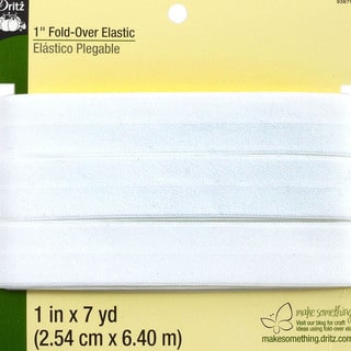 Dritz Fold-Over Elastic 1 inch x 7 Yards - White