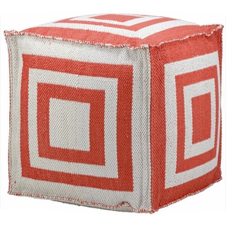 Mina Victory Indoor/Outdoor Orange Cube (16-inch x 16-inch) by Nourison