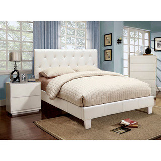 Furniture of America Mircella 3-piece White Leatherette Bedroom Set