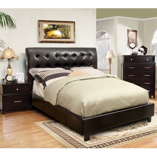 Furniture of America Perrington 2-piece Espresso Bluetooth Speaker Bed with Nightstand Set
