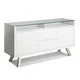 Thumbnail 1, Sunpan 'Ikon' Tista White Glass-top Sideboard Cabinet.