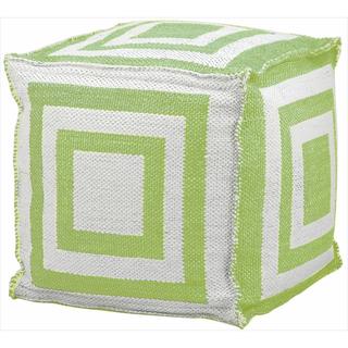 Mina Victory Indoor/Outdoor Green Cube (16-inch x 16-inch) by Nourison