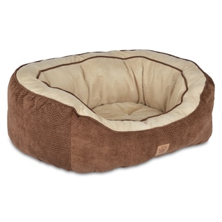 SnooZZy Chocolate Chevron Texture Daydreamer Bolster Pet Bed