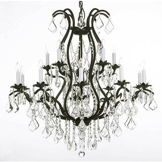 Gallery Versailles Wrought Iron and Crystal 15-light Chandelier