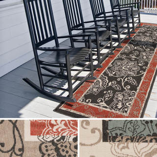 Meticulously Woven Janelle Contemporary Floral Indoor/Outdoor Area Rug (2'3 x 11'9)