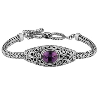 Sterling Silver Amethyst 'Cawi' Toggle Bracelet (Indonesia)