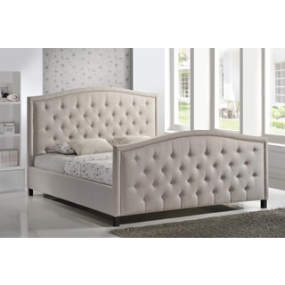 LuXeo Camden Tufted Palazzo Khaki Mist Colored Contemporary Upholstered Bed