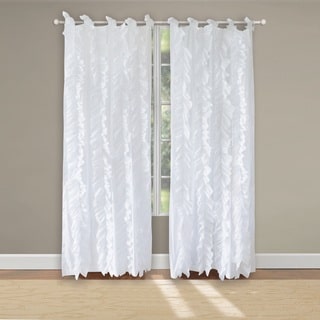 Greenland Home Fashions Waterfall Voile Cotton Pair of Tab Top Curtain Panels