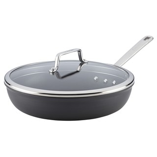 Anolon Authority Hard-anodized Nonstick 12 1/2-inch Grey Covered Deep Skillet