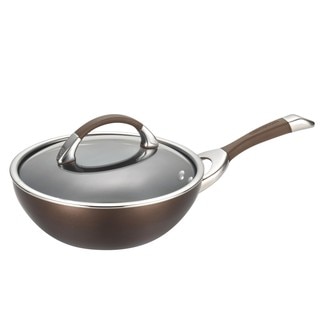 Circulon Symmetry Chocolate Hard-anodized Nonstick 9 1/2-inch Covered Stir Fry
