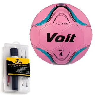 Voit Size 4 Player Soccer Ball with Ultimate Inflating Kit - Neon Pink