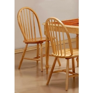 Lainie Windsor Natural Finish Spindle Back Dining Chairs (Set of 4)