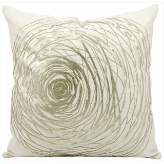 kathy ireland Silver Rose White Throw Pillow (19-inch x 19-inch) by Nourison