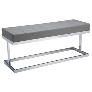 Sunpan 'Ikon' Viceroy Grey Faux Leather Upholstered Bench