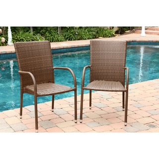 Abbyson Palermo Outdoor Wicker Armchairs (Set of 2)