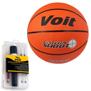 Voit Catch and Shoot Size 7 Rubber Basketball with Ultimate Inflating Kit