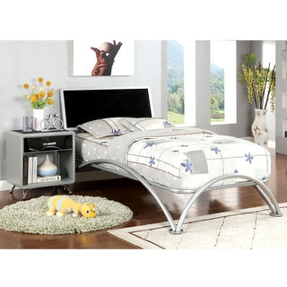 Furniture of America Armande Silver & Black Metal Platform Bed