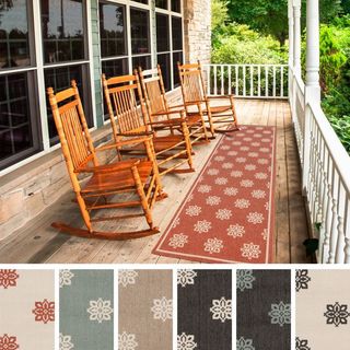 Meticulously Woven Jenna Contemporary Floral Indoor/Outdoor Area Rug (2'3 x 11'9)