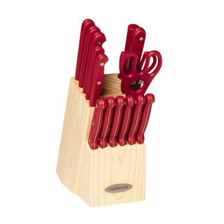 Farberware Red 17-piece Triple Rivited Cutlery Set