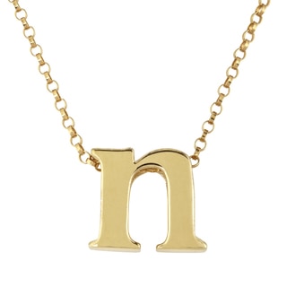 Gold Over Sterling Silver Single Initial Charm Pendant