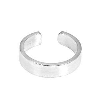 Handmade Shiny Plain 4mm Wide Band Sterling Silver Toe or Pinky Ring (Thailand)