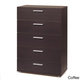 Austin Space-saving Foiled Surface Five-drawer Chest - Thumbnail 1