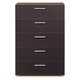 Austin Space-saving Foiled Surface Five-drawer Chest - Thumbnail 2