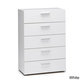Austin Space-saving Foiled Surface Five-drawer Chest - Thumbnail 0