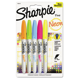 Sharpie Fine Point Neon Permanent Markers (Pack of 5)