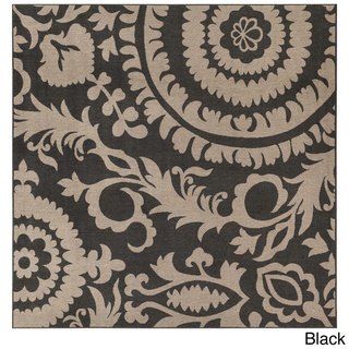 Meticulously Woven Nina Contemporary Floral Indoor/Outdoor Area Rug (7'3 Square)
