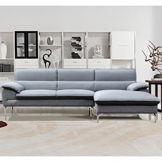 Cynthia Grey Fabric Contemporary Sectional Sofa Set