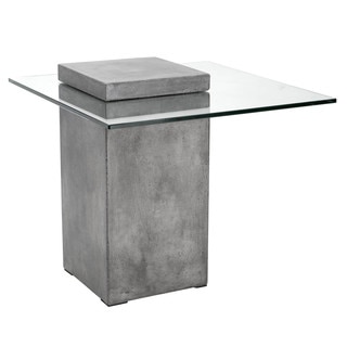 Sunpan 'MIXT' Grange Anthracite Grey Concrete Glass End Table