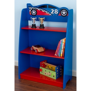 KidKraft Red and Blue Race Car Bookshelf