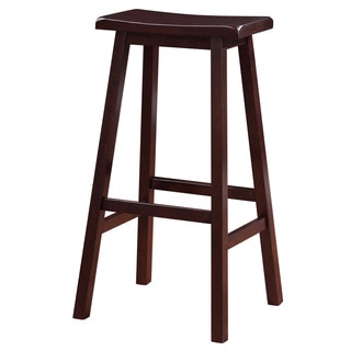 Linon Curved Seat Backless Stationary Bar Stool