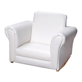 Gift Mark Home White Upholstered Rocking Chair