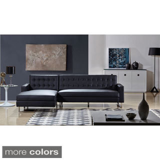 Dorris Faux Leather Contemporary Left Chaise Sectional Sofa Set