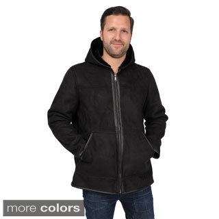 EXcelled Men's Faux Shearling Hooded Hipster Jacket